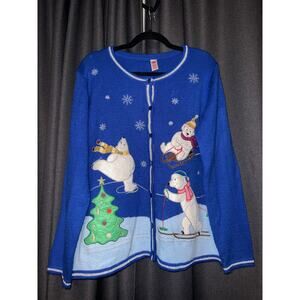 Ugly Christmas Sweater Xmas Cardigan Size XL